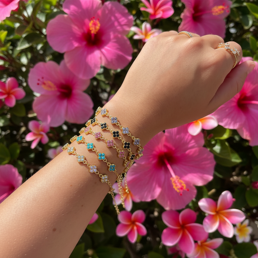 Bijoux fond fleurs roses vives