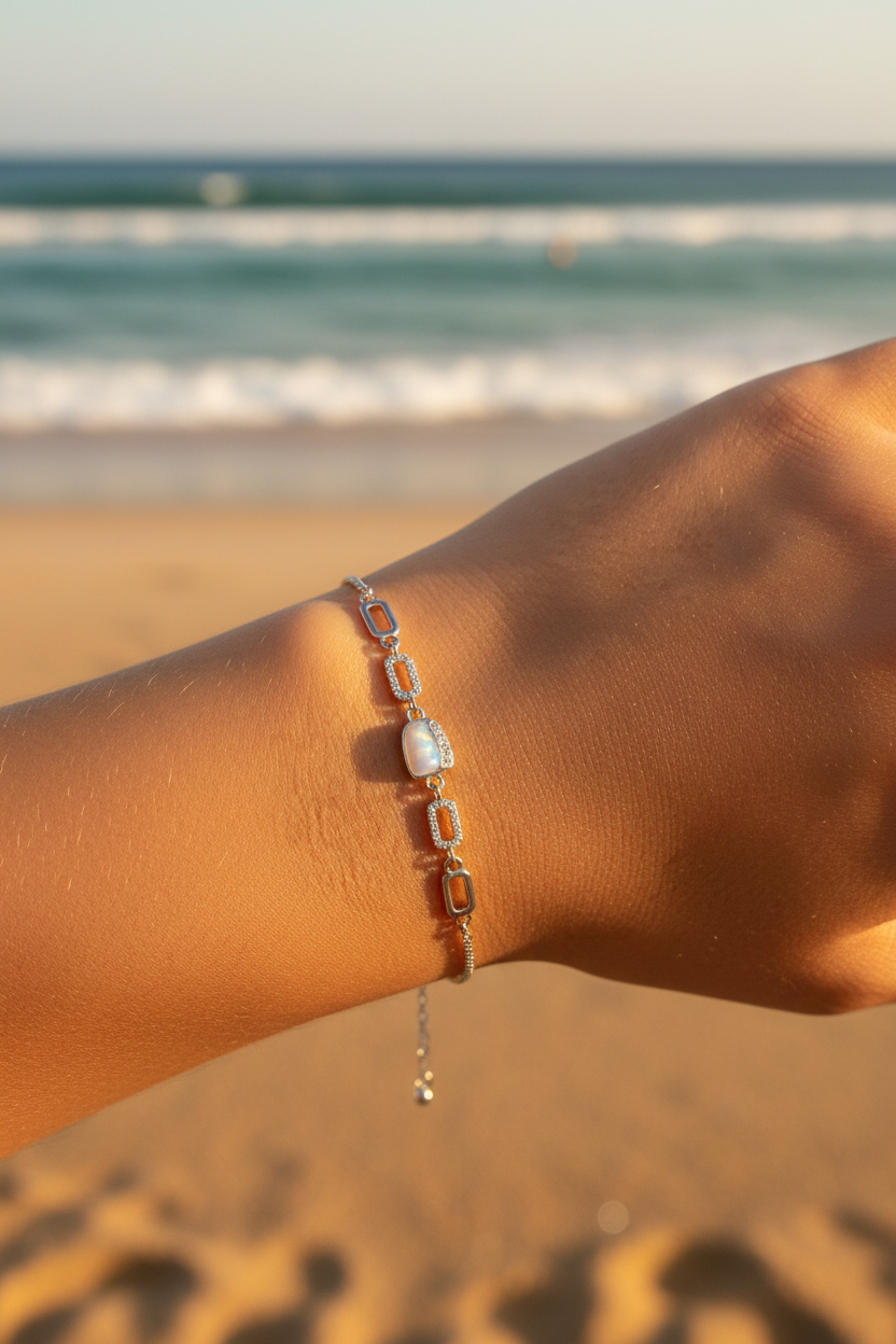 Bracelet argent moonstone summer