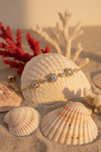 Bracelet doré cristaux coquillages