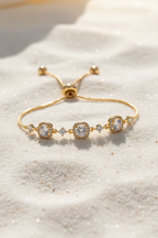 Bracelet doré cristaux sable blanc