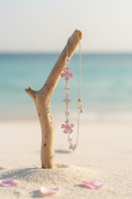 Bracelet fleurs cerisier suspendu bois flotté
