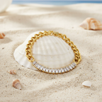 Bracelet gourmette sur coquillage