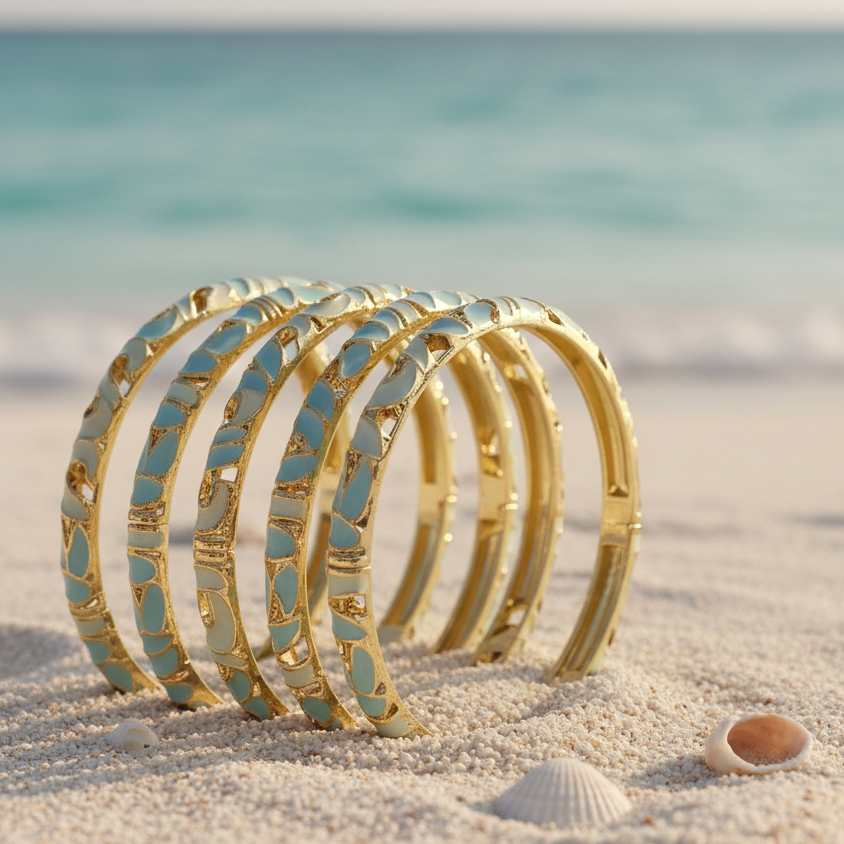 Bracelets bleu et or - version améliorée