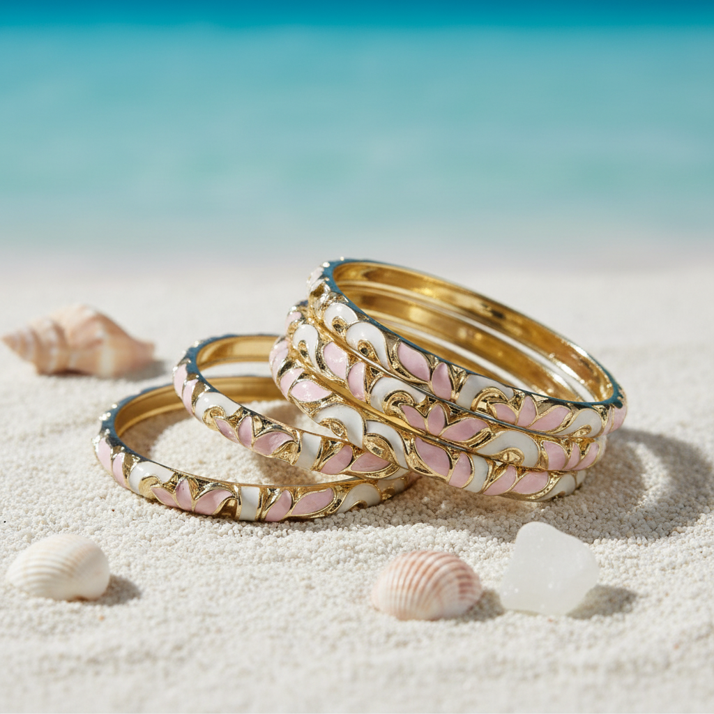 Bracelets rose et or - bord de mer
